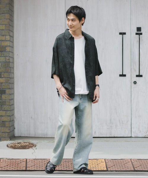 RAGEBLUE（レイジブルー） シャツ レーヨン総柄シャツ メンズ