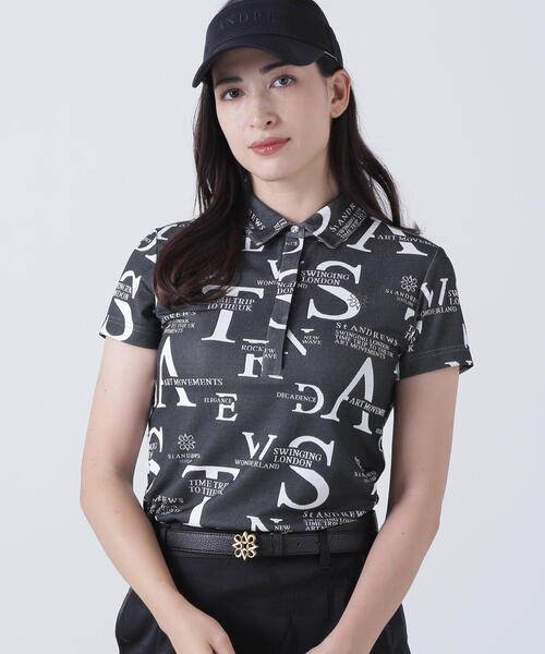 ポロシャツ ポロ 「St ANDREWS」コンセプト柄ジャガード半袖シャツ (WOMENS) レディース