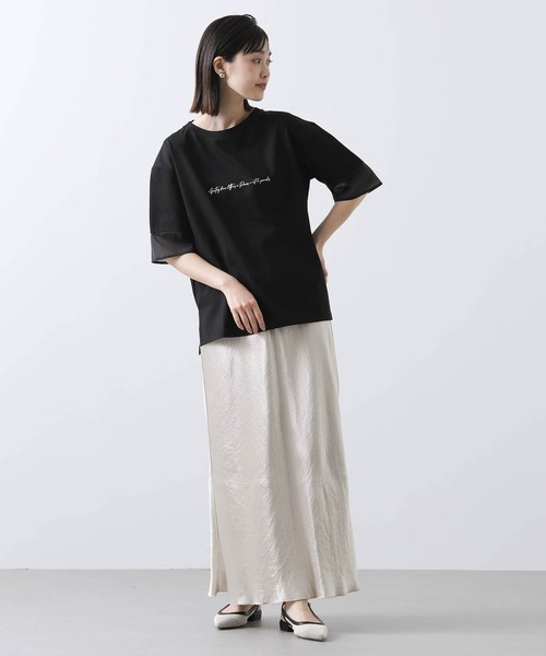 Gready Brilliant 半袖 カットソー レース ブラック Gready Brilliant tシャツ 袖3Dレースロゴカットソー