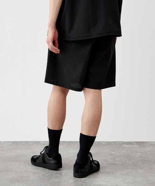 AD2014 ポリ縮絨吊りショートパンツ ショーツ サロペット ジャンパー 黒 B.C STOCK パンツ 「通気性 / 吸水速乾」フェード加工 GRAPH