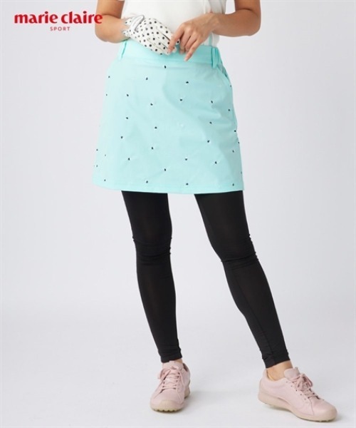 スカートwithハーフレギンス SMILELAND スカート marie claire sport レギンス付きストレッチ