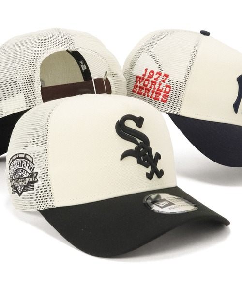 nobody メッシュキャップ ホワイト/ブラウン/ NEW ERA キャップ 帽子 ニューエラメッシュキャップ 9FORTYA