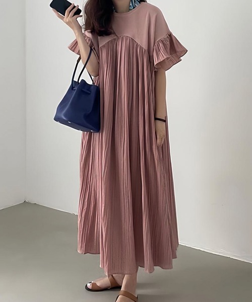 ワンピース プリーツフリル切り替えワンピース : ZOZOTOWN Yahoo!店