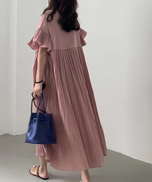 ワンピース プリーツフリル切り替えワンピース : ZOZOTOWN Yahoo!店