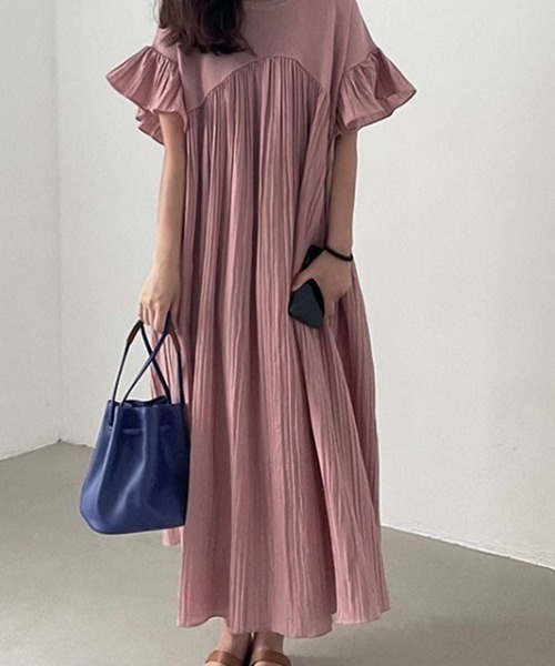 ワンピース プリーツフリル切り替えワンピース : ZOZOTOWN Yahoo!店
