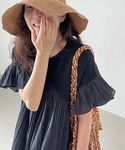 ワンピース 半袖 プリーツフリル切り替えワンピースの詳細画像5