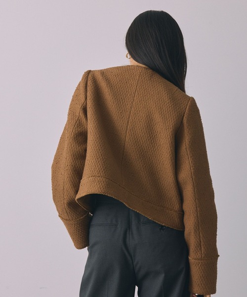 BABYLONE（バビロン） ツイードジャケット フリー キャメル レディース