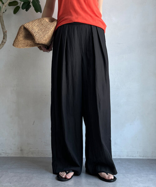 DouDou（ドゥドゥ） パンツ シャンブレータックワイドパンツ