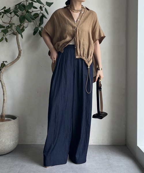 【落ち着いたベージュカラー】TOD'S 上品 ワイドレッグパンツ 落ち着いたベージュカラー】TOD'S 上品 ワイドレッグパンツ