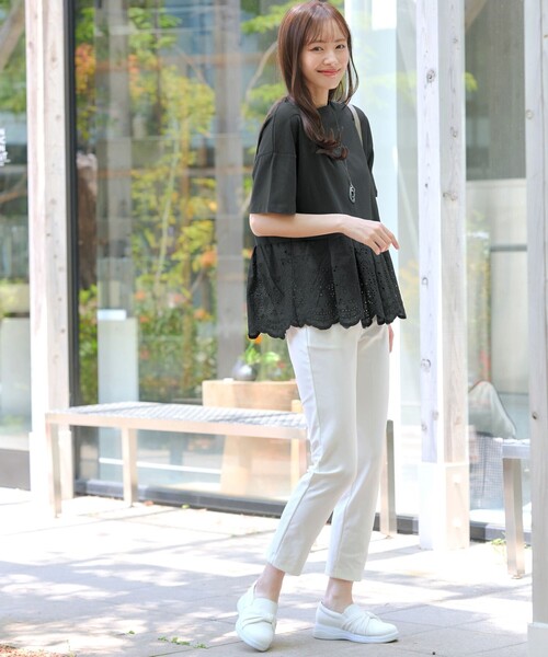 Tiaclasse tシャツ 刺繍レースドッキングカットソートップス
