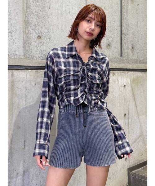 MURUA（ムルーア） ブラウス シャツ 2WAYギャザーシャツ レディース
