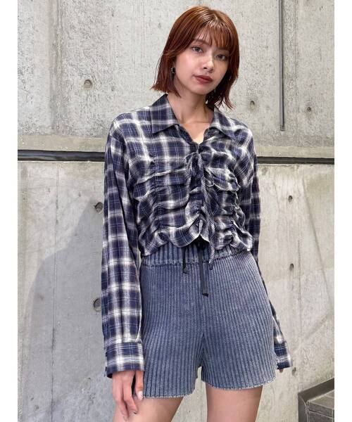 MURUA シャツ MURUA（ムルーア） ブラウス シャツ 2WAYギャザーシャツ レディース