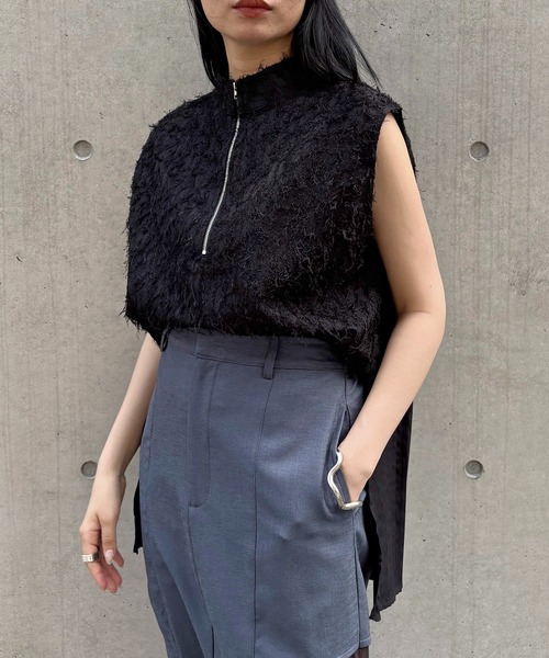ブラウス シャツ 「＆g'aime」ジャガードバックプリーツブラウス　BackPleated Pleated Jacquard Blouse レディー &g'aime ブラウス シャツ 「＆g'aime」ジャガードバックプリーツ