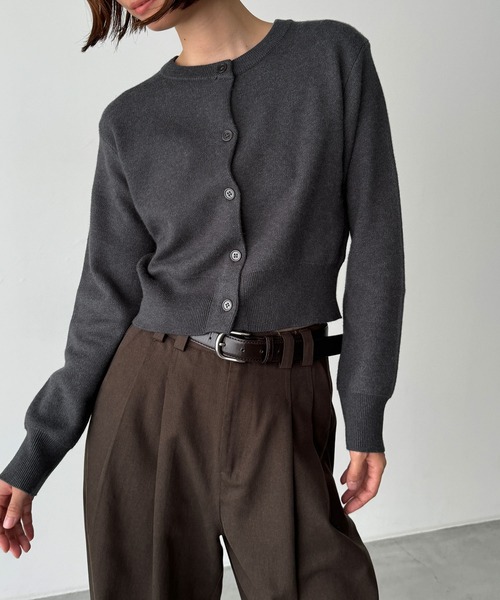 「CANAL JEAN」 「El mar」ニットカーディガン ONE SIZE チャコールグレー レディース