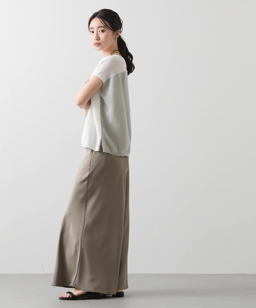 ニット セーター ブロッキングフレンチニット レディース Gready Brilliant ニット セーター バイカラーガーターフレンチ