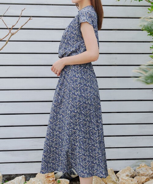 Tiaclasse ワンピース 花柄フレンチスリーブワンピース : ZOZOTOWN