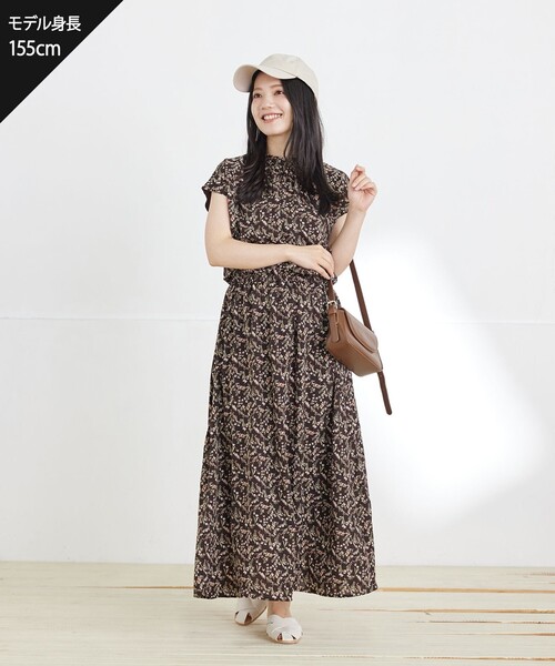 Tiaclasse ワンピース 花柄フレンチスリーブワンピース : ZOZOTOWN