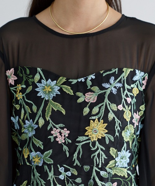 LAVEANGE（ラビアンジェ） ドレス フラワー刺繍ワンピース : ZOZOTOWN