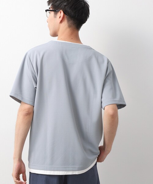 THE SHOP TK tシャツ ツイルキーネック 半袖Tシャツ 接触冷感/洗濯機OK