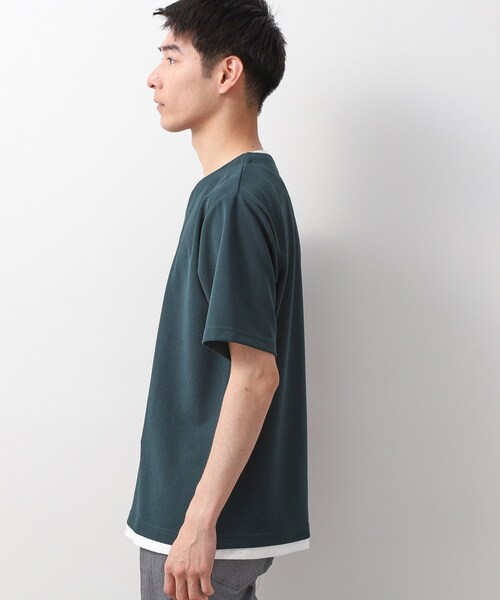 THE SHOP TK tシャツ ツイルキーネック 半袖Tシャツ 接触冷感/洗濯機OK
