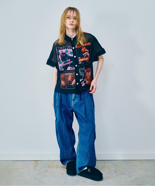 昭和 レトロ 花柄 総柄 赤 ネイビー 黒系 フランス RACINE ラシーヌ 併売 中古・古着通販】DRIES VAN NOTEN (ドリスヴァンノッテン) 花柄パンツ
