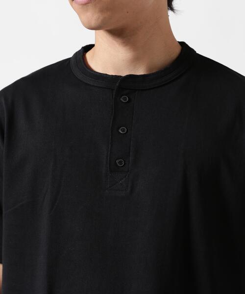 AVIREX ヘンリーネックシャツ黒白 2枚セット Mサイズ AVIREX（アヴィレックス） ヘンリーネック tシャツ HENLEY NECK PACK T