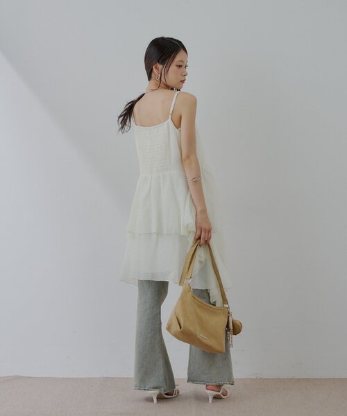 pium ティアードフリルミニワンピース　ホワイト ティアードフリルミニワンピース – pium