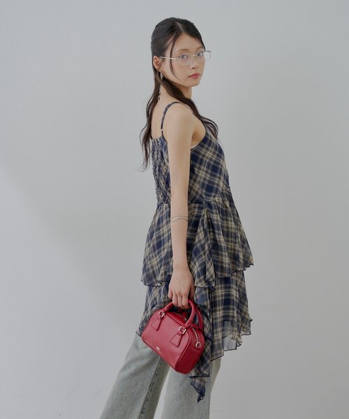 Chico ワンピース ティアードサイドドロップフリルミニ