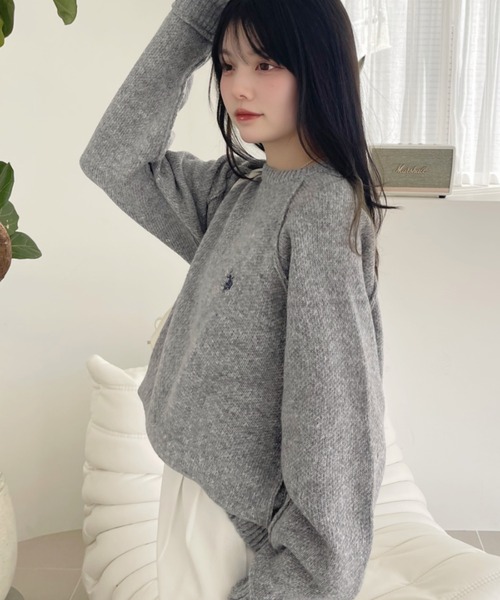 美品 THE RERACS 24SS ラグランニット ショートスリーブポロシャツ