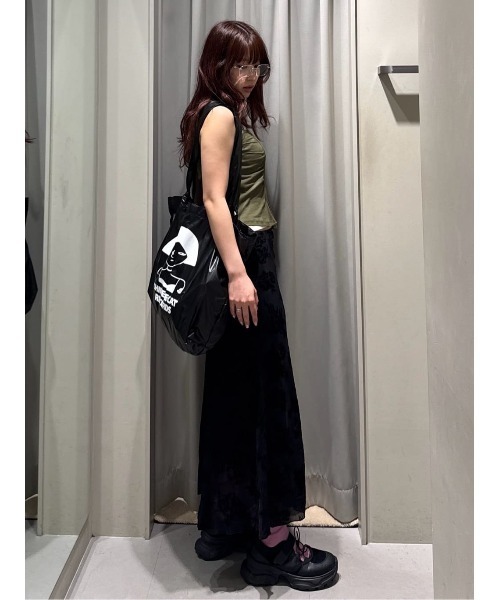 SLY スカート SHEER FLOWER FLARE SK シアー フラワー フレア