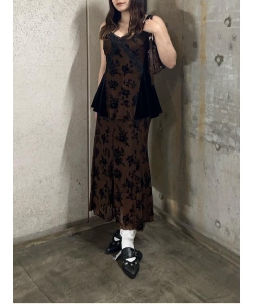 SLY スカート SHEER FLOWER FLARE SK シアー フラワー フレア