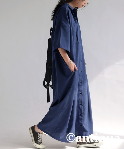 antiqua 「antiqua」 「patterntorso」シャツワンピース R