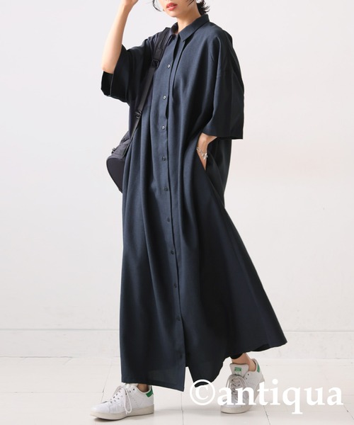 antiqua 「antiqua」 「patterntorso」シャツワンピース R