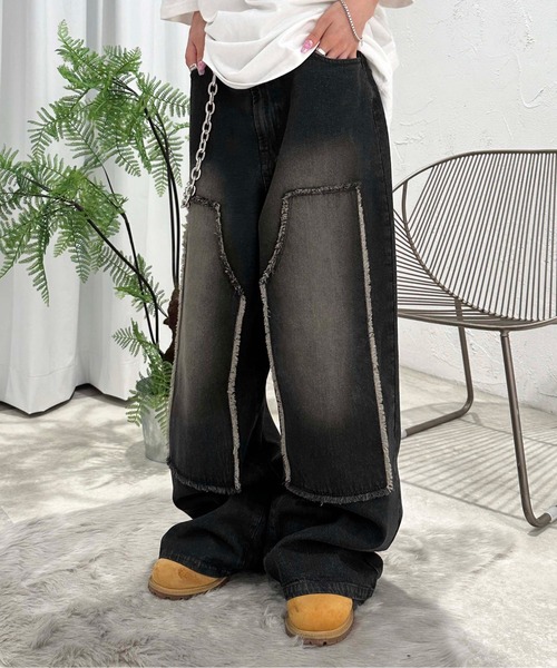 「sedacle」 加工デニムパンツ MEDIUM ダークインディゴブルー メンズ