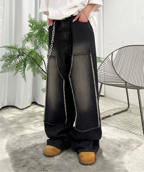 「sedacle」 加工デニムパンツ MEDIUM ダークインディゴブルー メンズ
