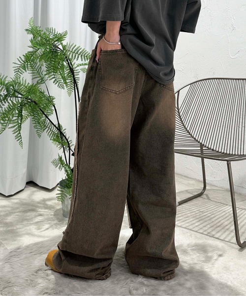 「sedacle」 加工デニムパンツ MEDIUM ダークインディゴブルー メンズ