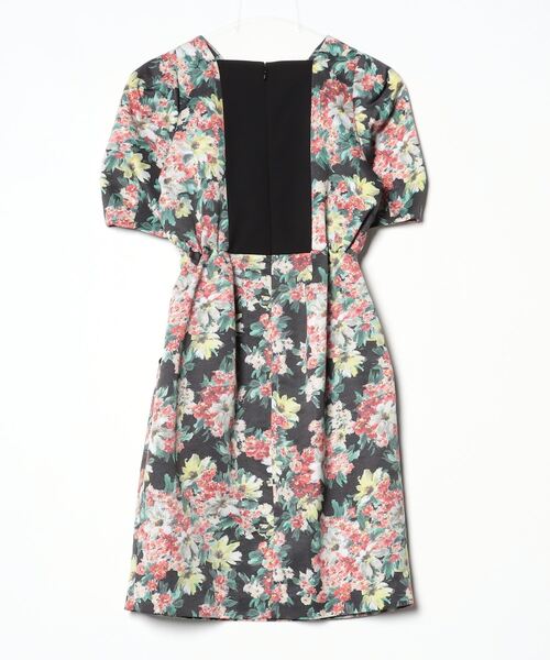 「FLICKA」 花柄半袖ワンピース 1 ブラック レディース_画像2