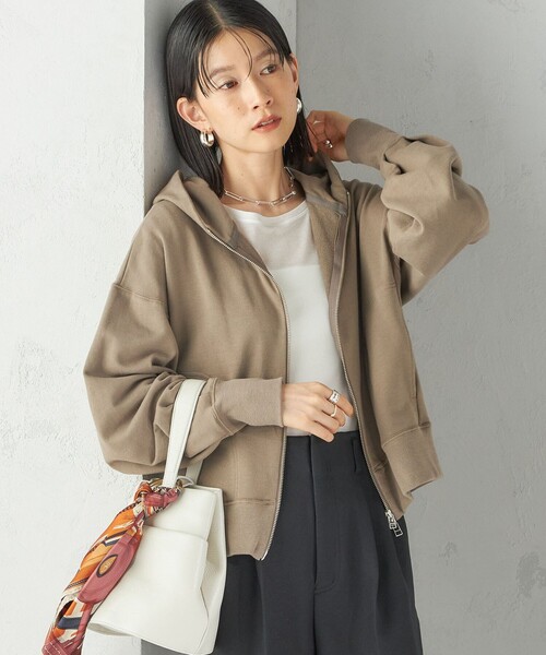 SHIPS（シップス） パーカー ミニ 裏毛 ジップ アップ フーディ