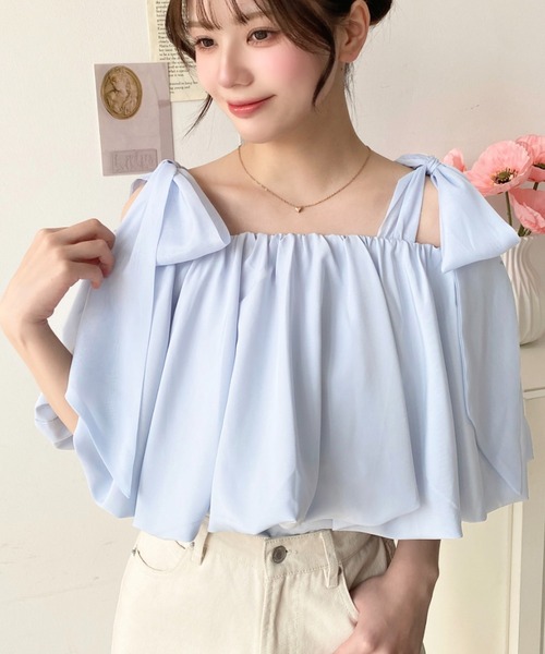 「moment+」 半袖ブラウス L オフホワイト レディース_画像5