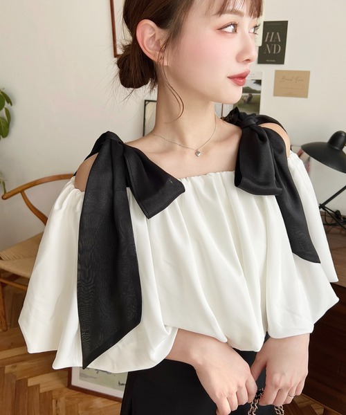 「moment+」 半袖ブラウス L オフホワイト レディース_画像8