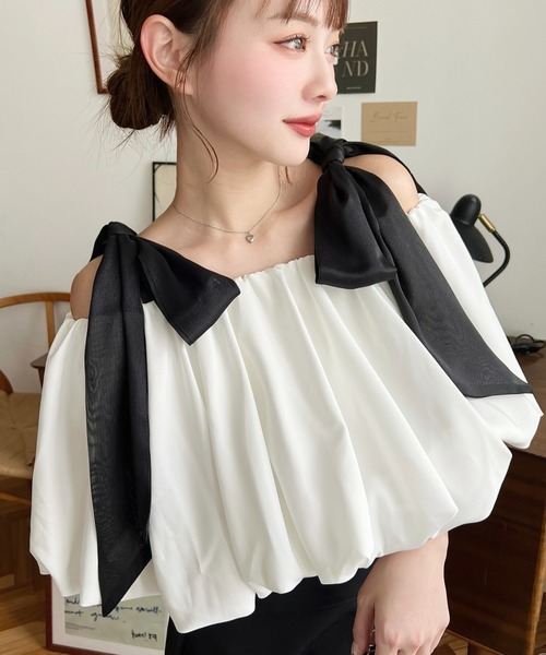 「moment+」 半袖ブラウス L オフホワイト レディース_画像9