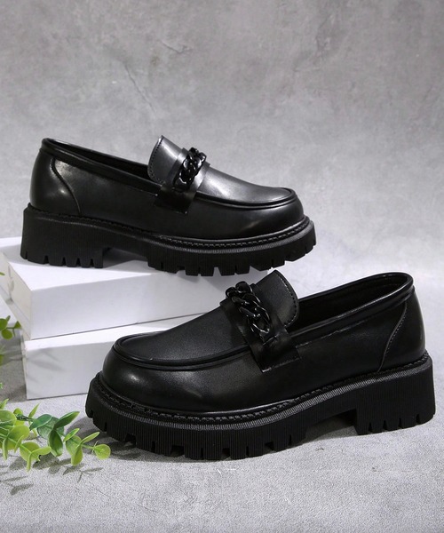 MAISON SELECT ローファー 9C87 チェーンモチーフ厚底ローファー