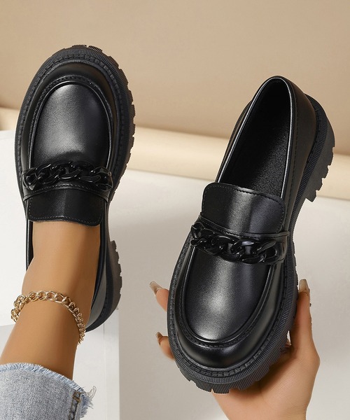 MAISON SELECT ローファー 9C87 チェーンモチーフ厚底ローファー