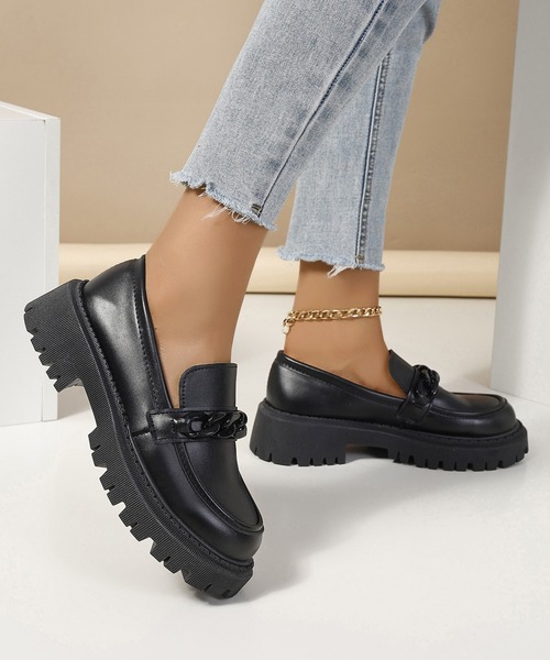 MAISON SELECT ローファー 9C87 チェーンモチーフ厚底ローファー