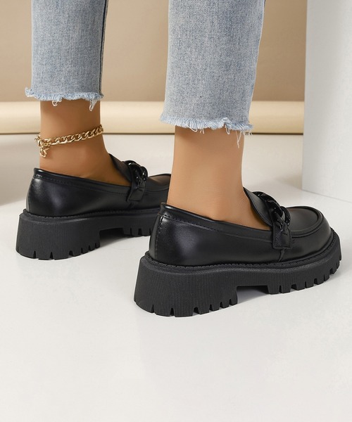 MAISON SELECT ローファー 9C87 チェーンモチーフ厚底ローファー