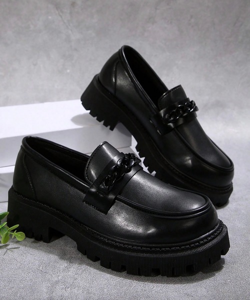 MAISON SELECT ローファー 9C87 チェーンモチーフ厚底ローファー