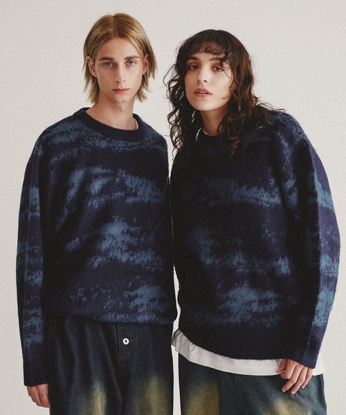 WISH FOR EVER（ウィッシュフォーエバー） 長袖ニット MEDIUM ネイビー