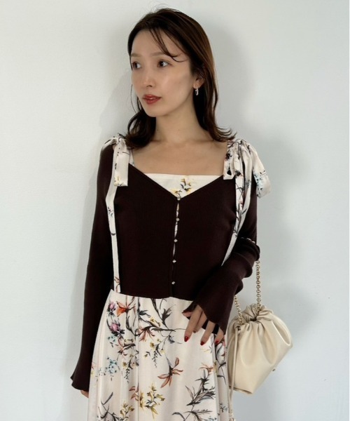 FRAY I.D（フレイ・アイディー） カーディガン クロップドリブニット