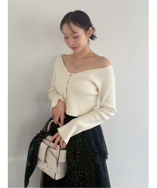 FRAY I.D（フレイ・アイディー） カーディガン クロップドリブニット