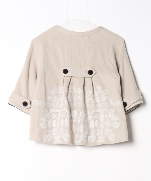 「REKISAMI」 ノーカラージャケット 38 ベージュ レディース_画像2